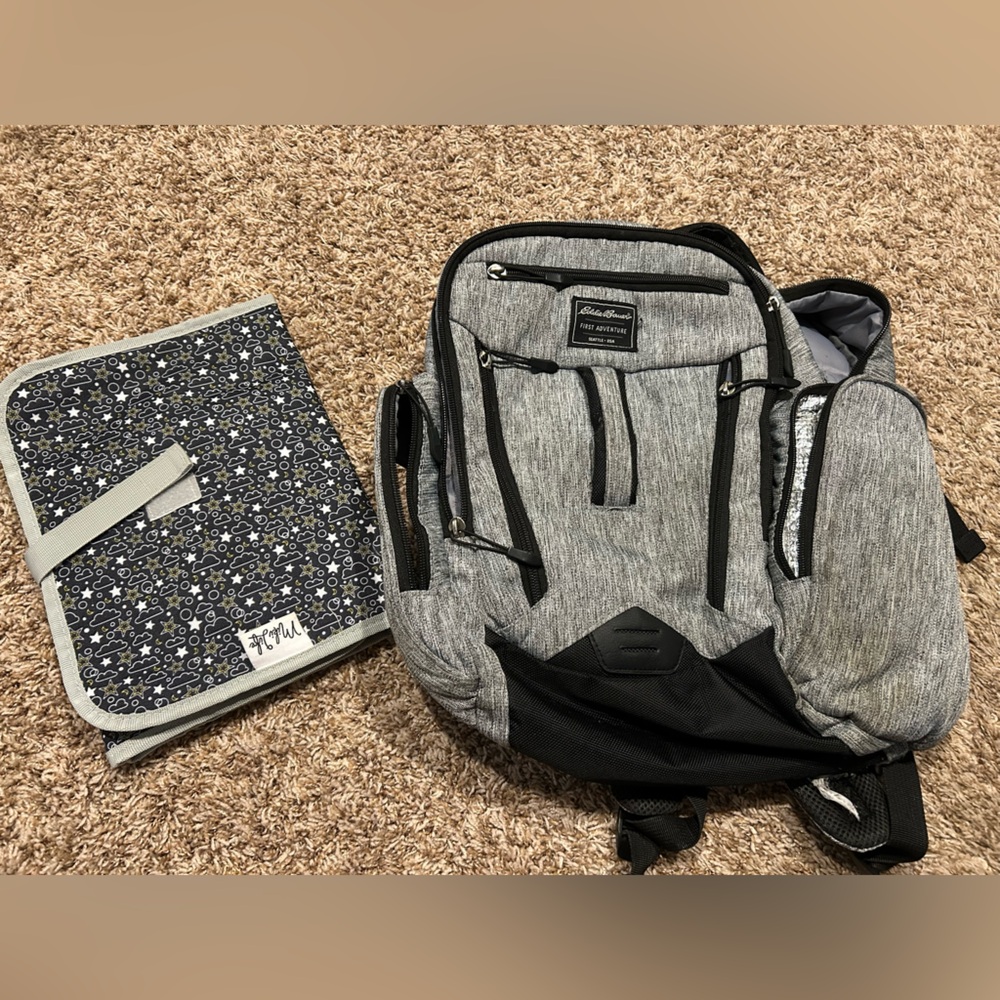 Gray Diaperbag with Changing Pad